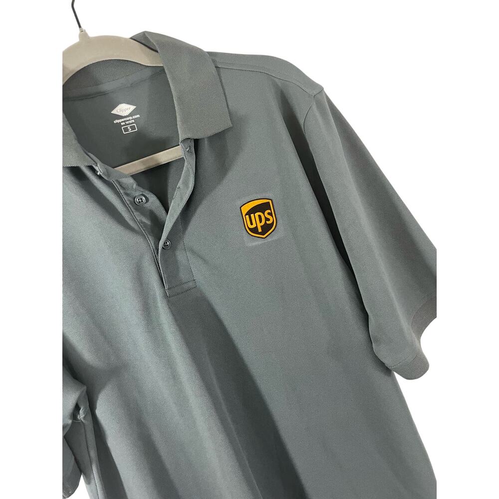 UPS Small Gray Polo Shirt Uniform Work Embroidered Logo Shipping Employee Men